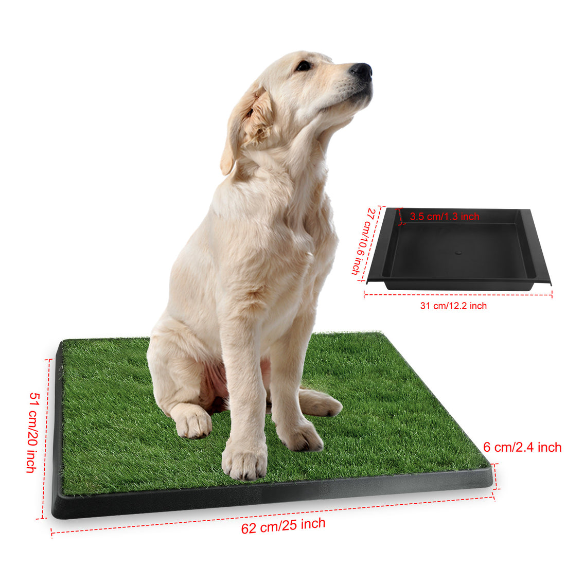 Artificial Grass Dog Potty Training Mat Indoor & Outdoor Puppy Tray
