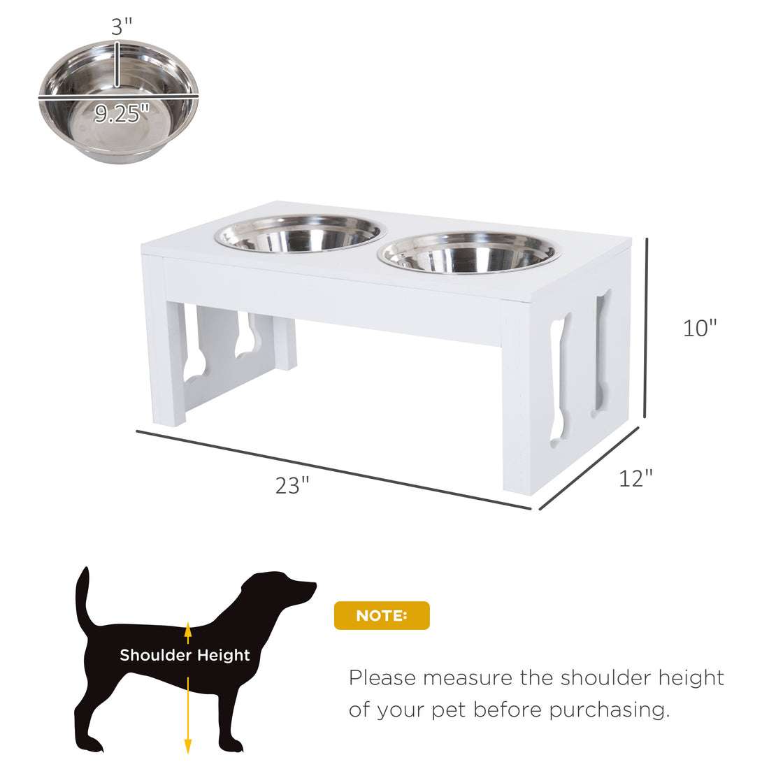Elevated Wooden Dog Bowl Modern Raised Feeding Station