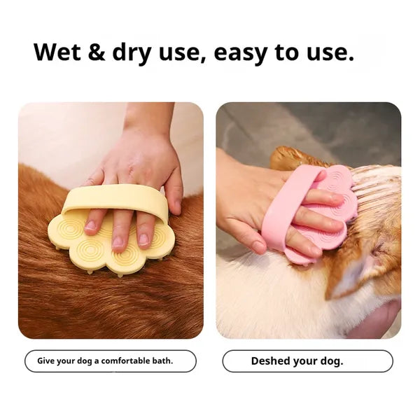Dog Bath & Massage Brush Soothing Rubber Comb for Pets