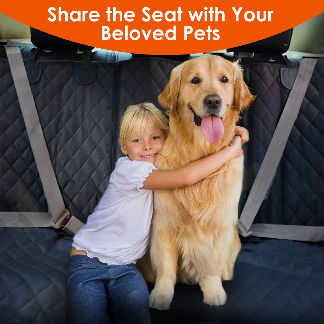 Waterproof Dog Car Seat Cover with Seat Belt for SUV/Truck