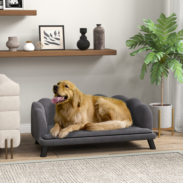 Pearl Design Pet Sofa Bed Cushion Sofa with Wooden Legs