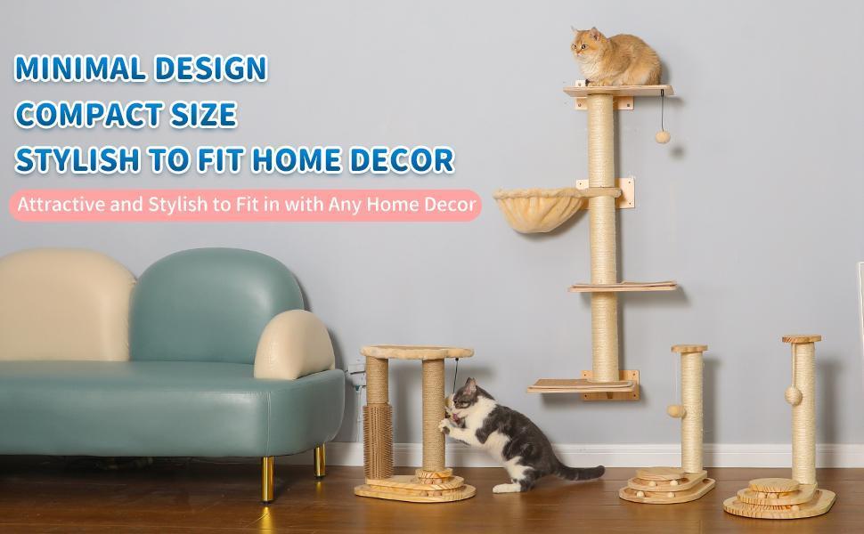 Indoor Cat Scratching Board with Interactive Ball Track Toy