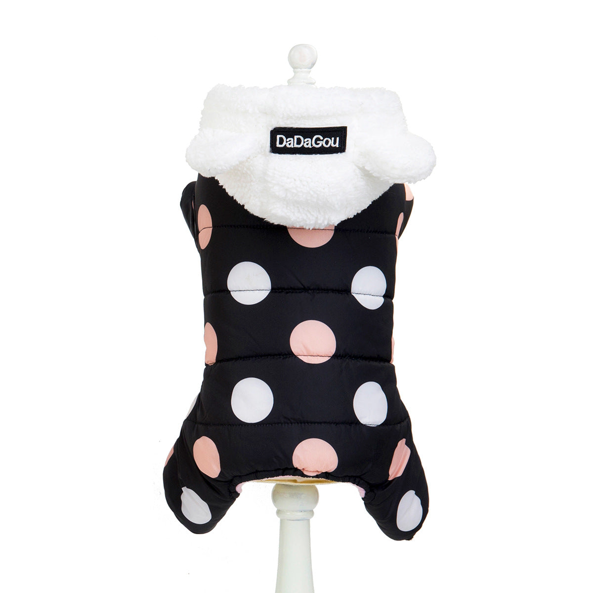 Warm Big Polka Dot Four-Leg Cotton Coat