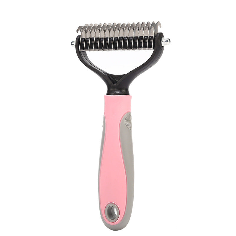 Double-Sided Stainless Steel Pet Brush Grooming & Dematting Tool