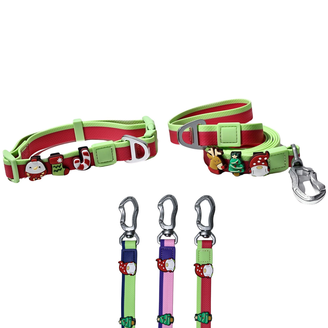 Dual-Color Embossed Pet Leash Set Stylish, Fun & Practical