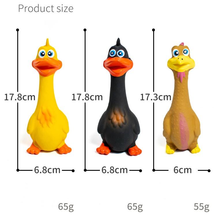 3-Pack Latex Screaming Chicken Dog Toys Eco-Friendly Squeaky Chews