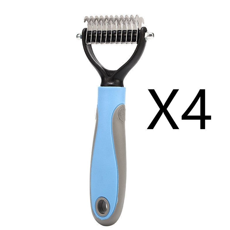 Double-Sided Stainless Steel Pet Brush Grooming & Dematting Tool