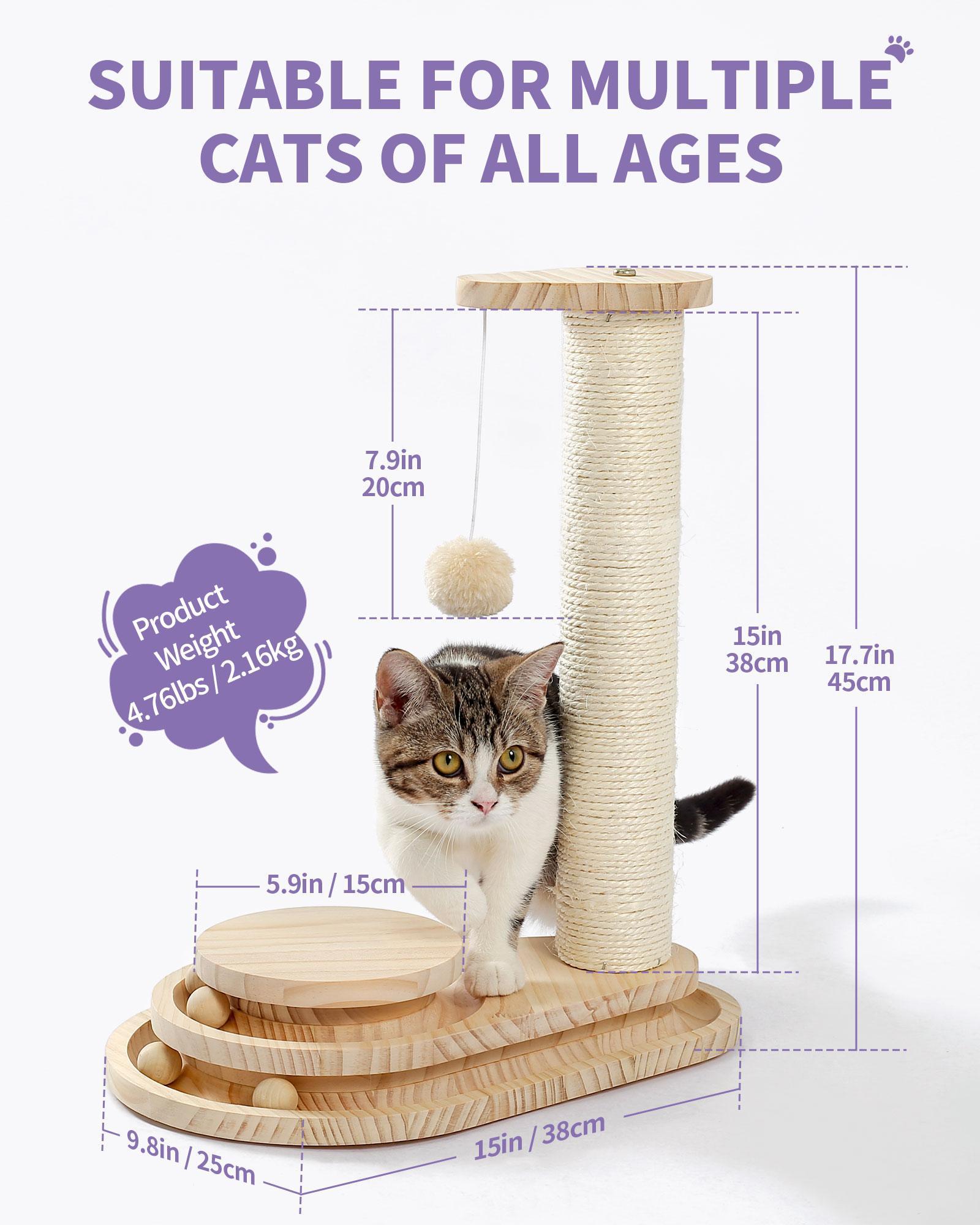 Indoor Cat Scratching Board with Interactive Ball Track Toy