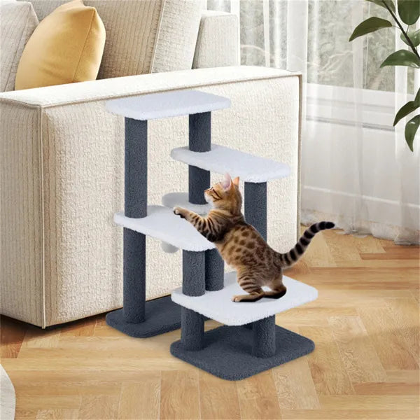 2-in-1 Cat Stairs & Tree with Sisal Scratching 4 Levels