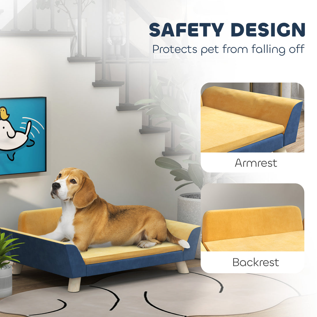 Dog Sofa Bed for Small Dogs Soft Cushion, Washable Cover
