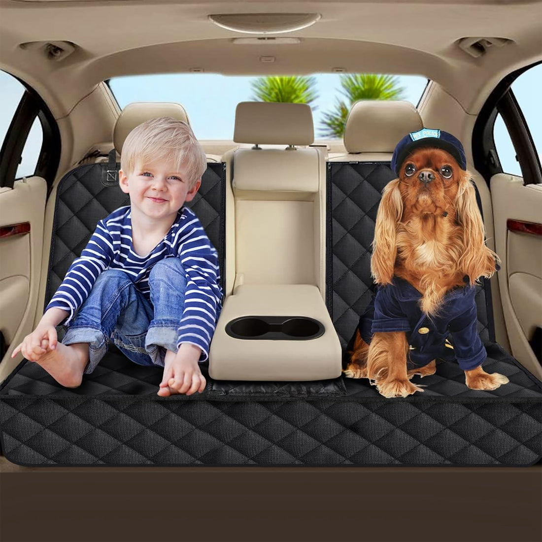 Waterproof Dog Car Seat Cover with Seat Belt for SUV/Truck