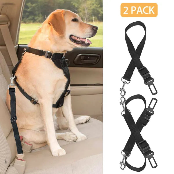 2-Pack Adjustable Pet Dog & Cat Safety Seat Belt Leashes