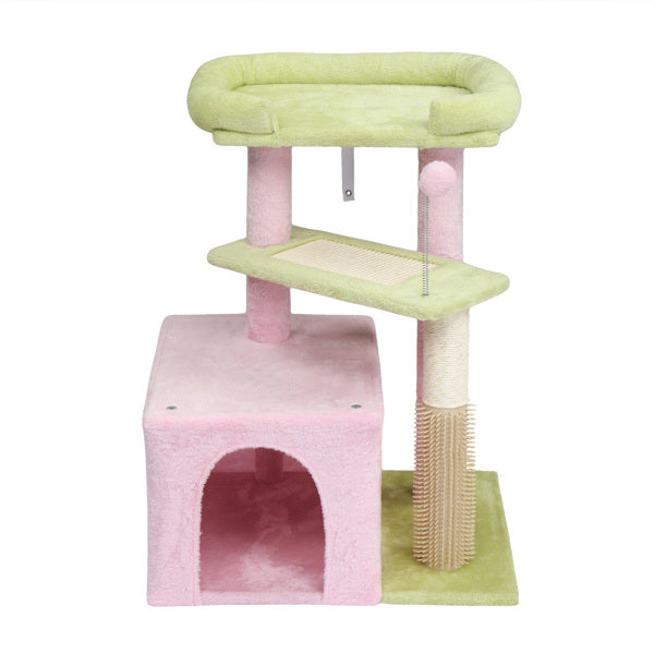 27.5" Multi-Level Cat Tree Scratching Post & Padded Condo for Kittens