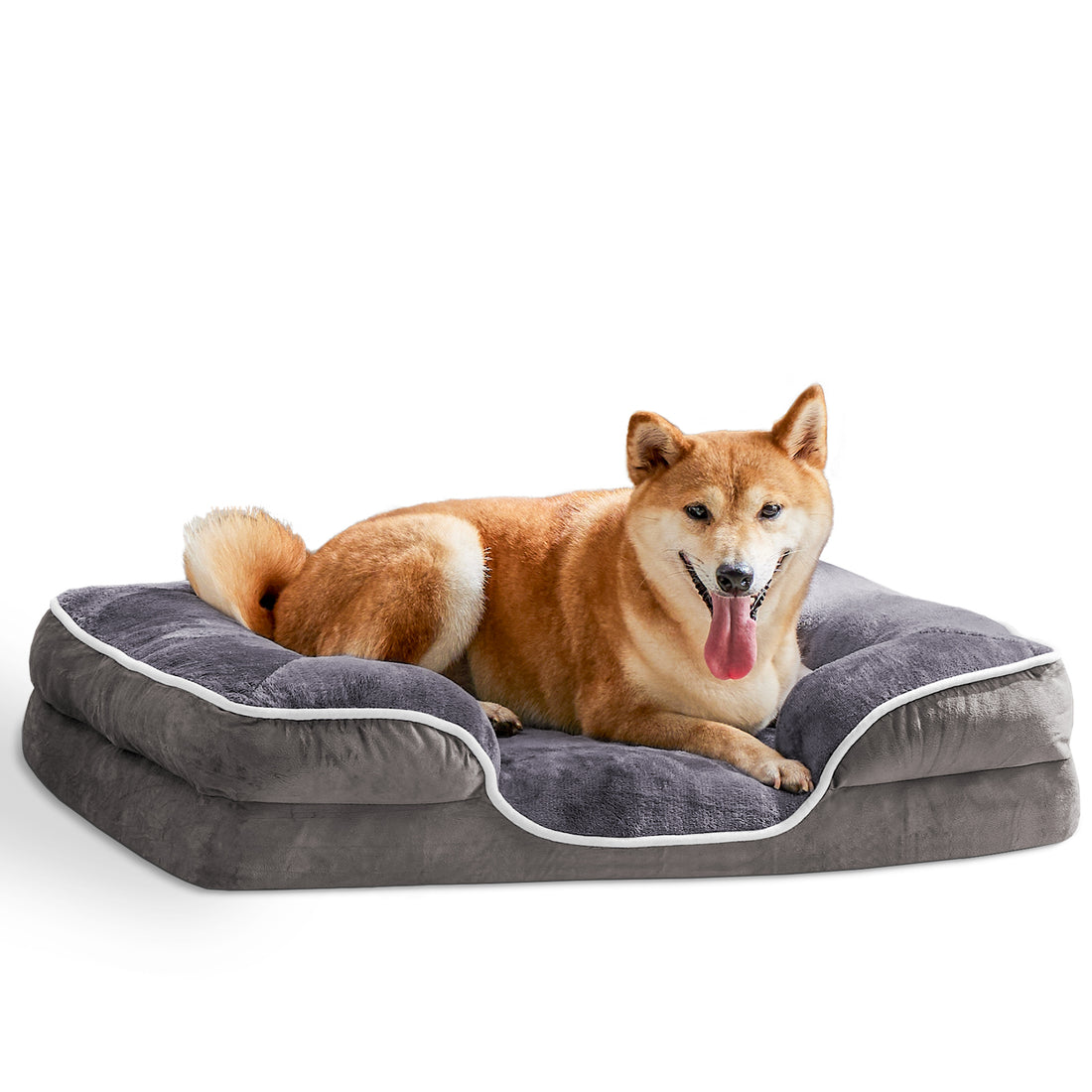 Memory Foam Pet Bed Washable Cover, Non-Slip Base for Small Dogs & Cats