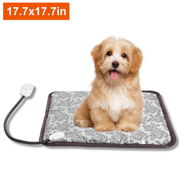 Pet Heating Pad Waterproof Adjustable Warm Blanket with Anti-Bite Steel Rope