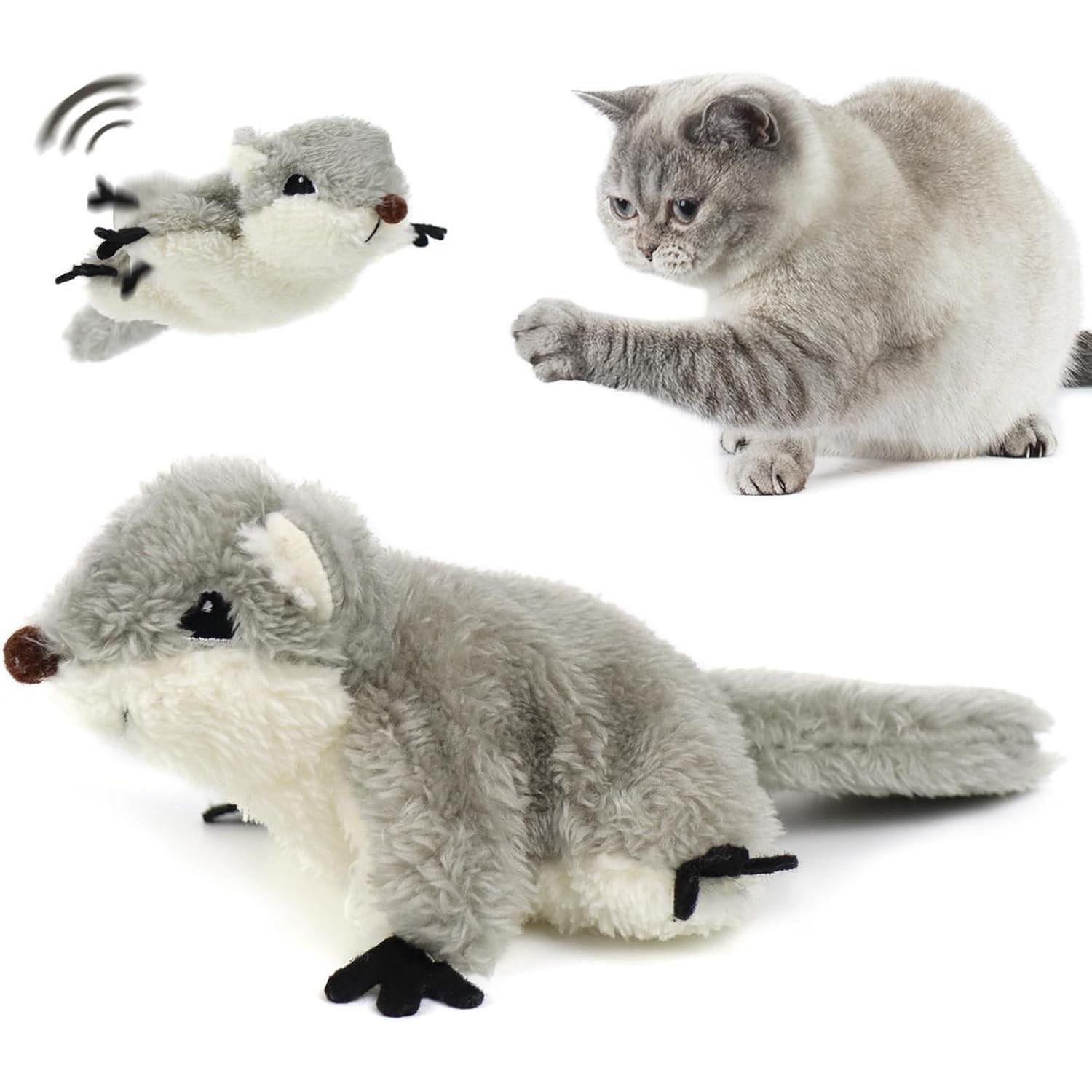 Prokel Interactive Catnip Toy Flapping Squirrel for All Cats