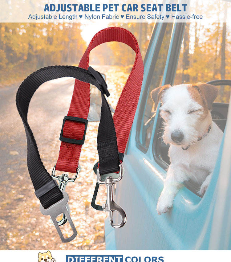 Durable Adjustable Pet Car Safety Leash Nylon Dog & Cat Seat Belt