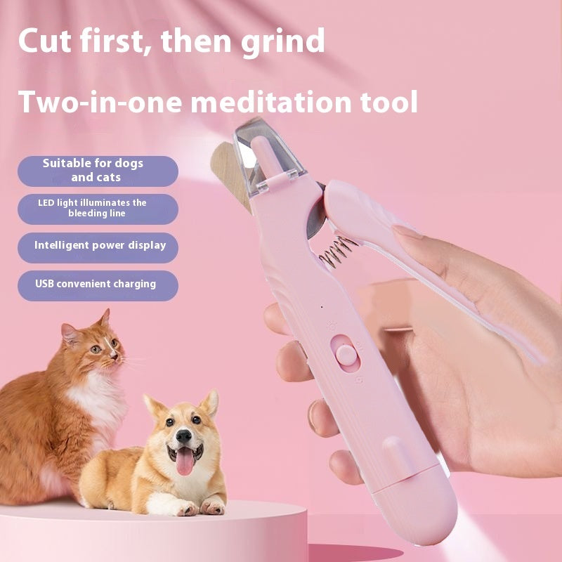 2-in-1 Pet Nail Clippers with LED Light Dog & Cat Paw Trimmer