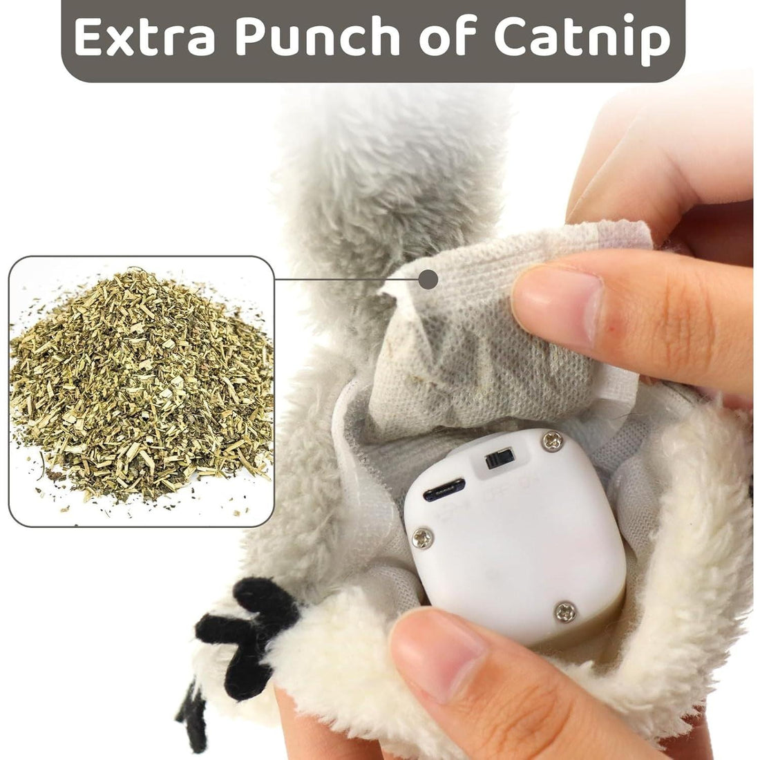 Prokel Interactive Catnip Toy Flapping Squirrel for All Cats