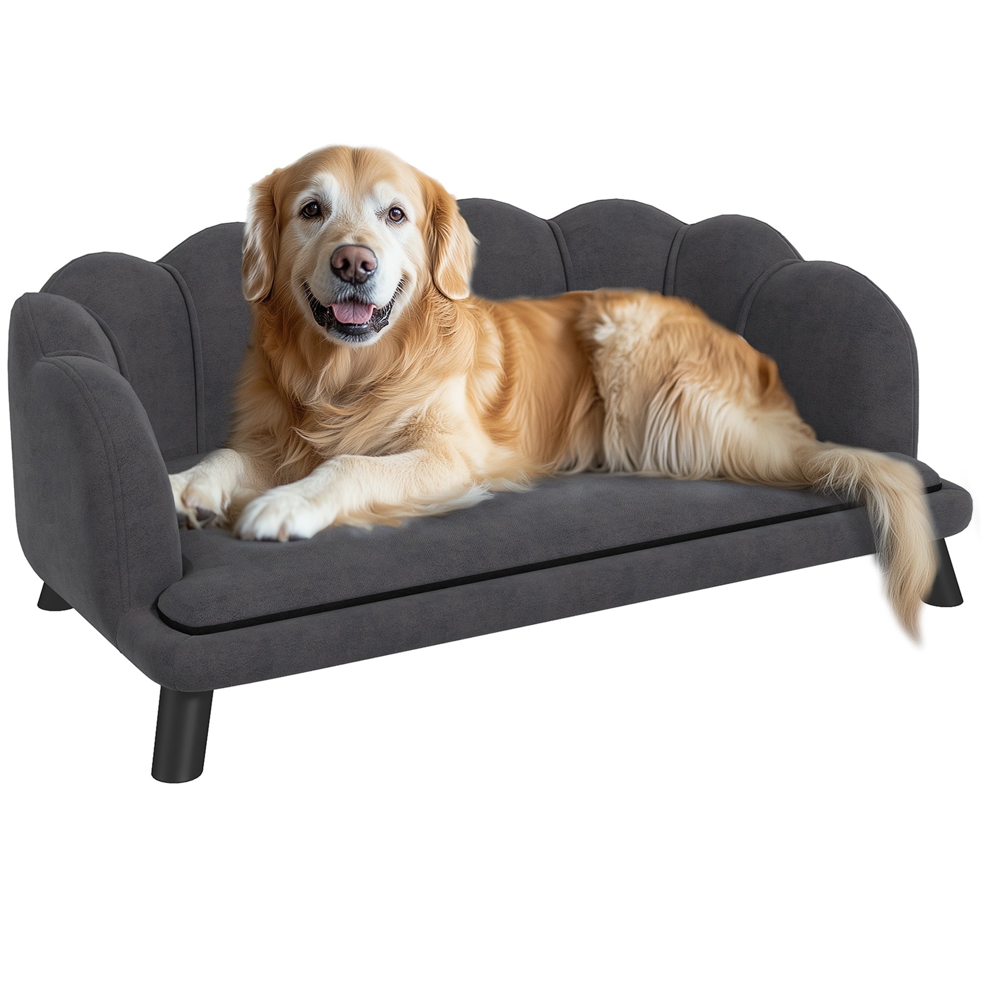 Pearl Design Pet Sofa Bed Cushion Sofa with Wooden Legs