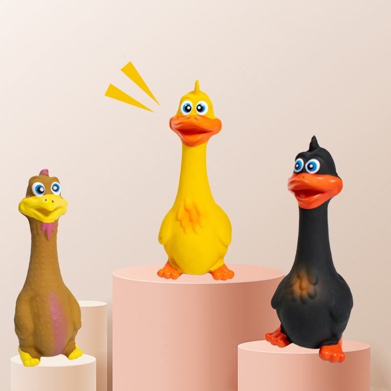 3-Pack Latex Screaming Chicken Dog Toys Eco-Friendly Squeaky Chews