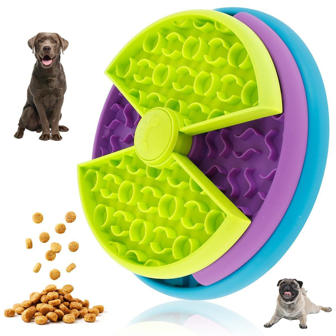 3-in-1 Slow Feed Pet Bowl Anti-Choke Feeder & Lick Mat for Dogs