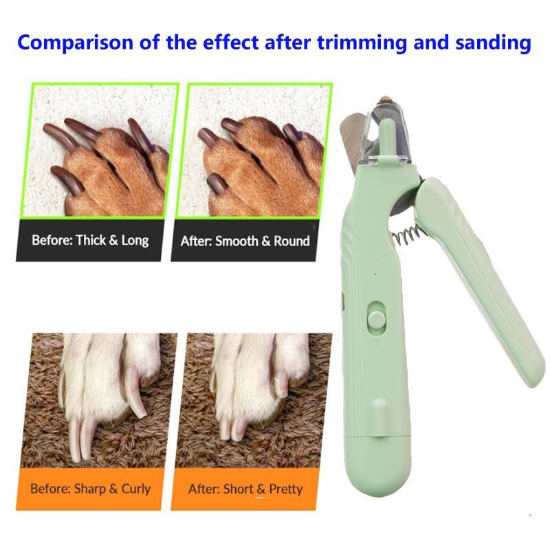 2-in-1 Pet Nail Clippers with LED Light Dog & Cat Paw Trimmer