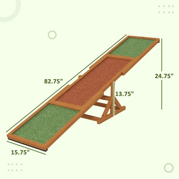Wooden Dog Agility Seesaw Weather-Resistant Training Equipment