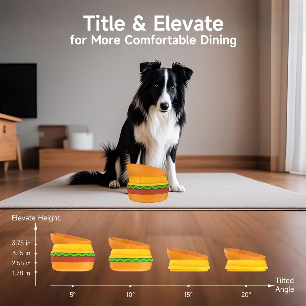 Multi-Layer Hamburger Pet Bowl for Cats and Dogs