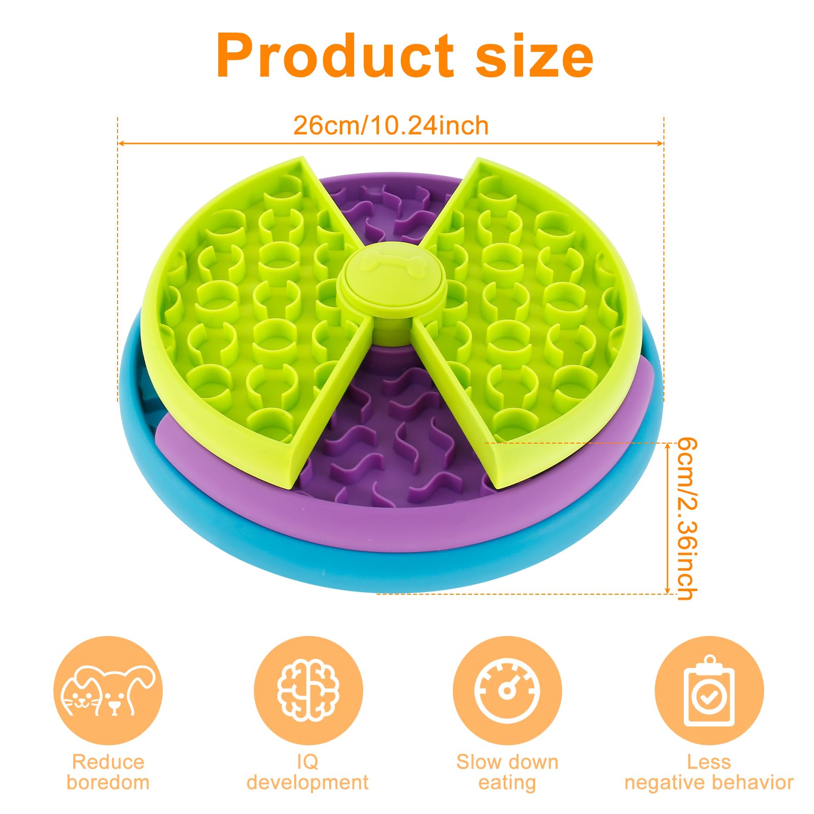 3-in-1 Slow Feed Pet Bowl Anti-Choke Feeder & Lick Mat for Dogs