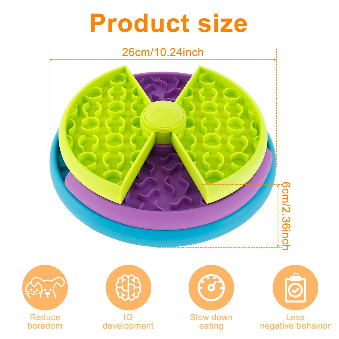 3-in-1 Slow Feed Pet Bowl Anti-Choke Feeder & Lick Mat for Dogs