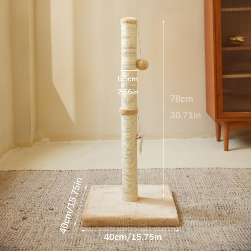 Durable Sisal Rope Cat Scratching Post with Hanging Ball Toy