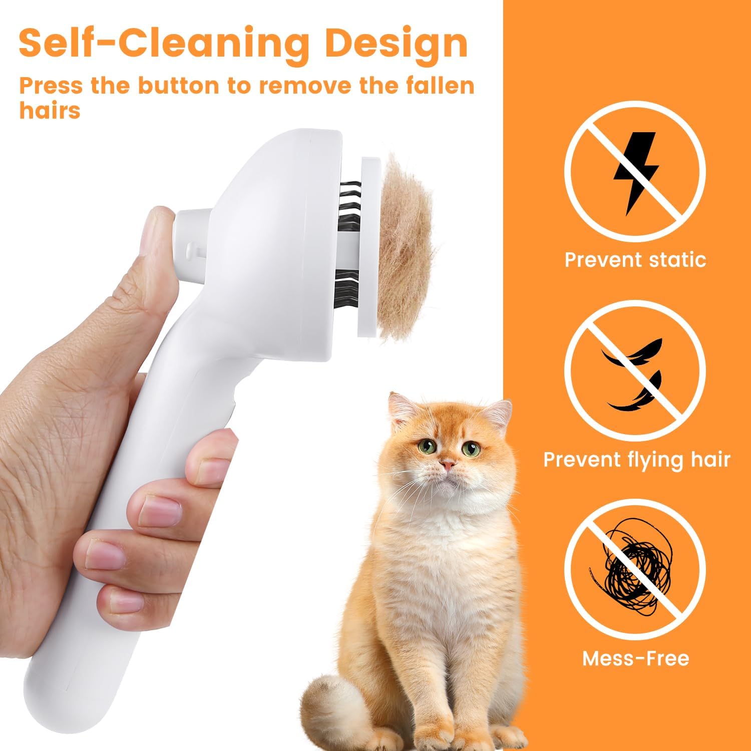 3-in-1 Pet Steam Brush Hair Removal & Grooming for Cats and Dogs