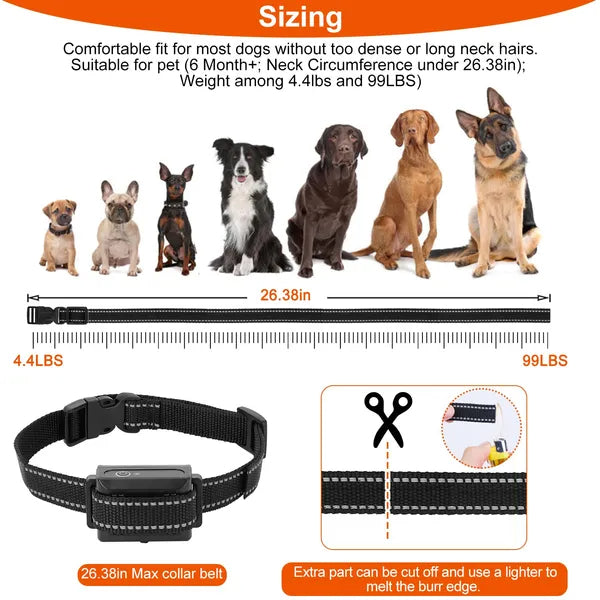 IP67 Waterproof Dog Training Collar Receiver – Bark, Shock, Vibe