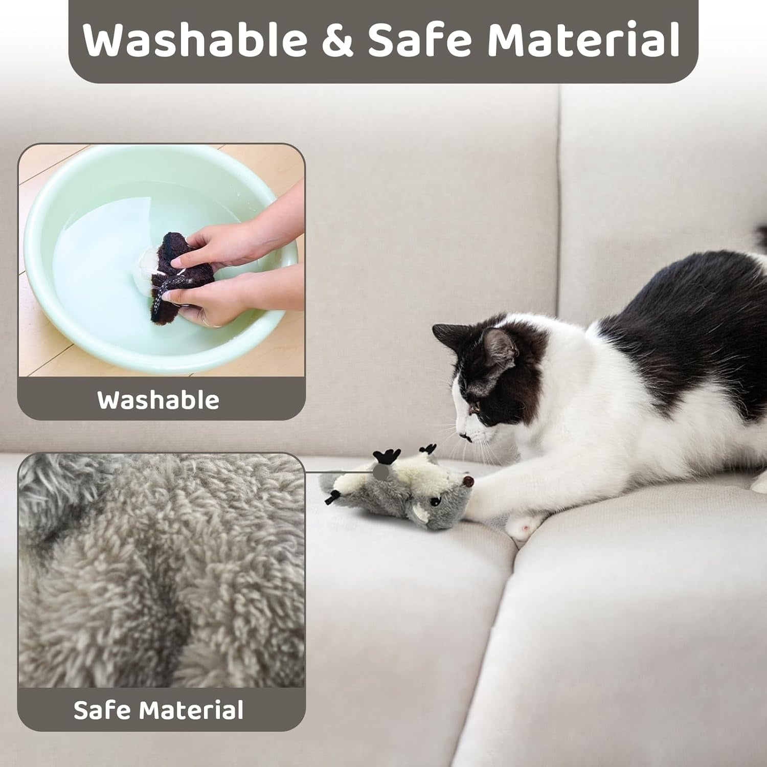 Prokel Interactive Catnip Toy Flapping Squirrel for All Cats