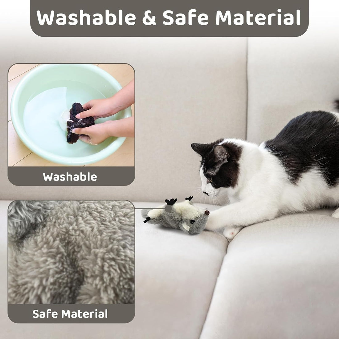 Prokel Interactive Catnip Toy Flapping Squirrel for All Cats