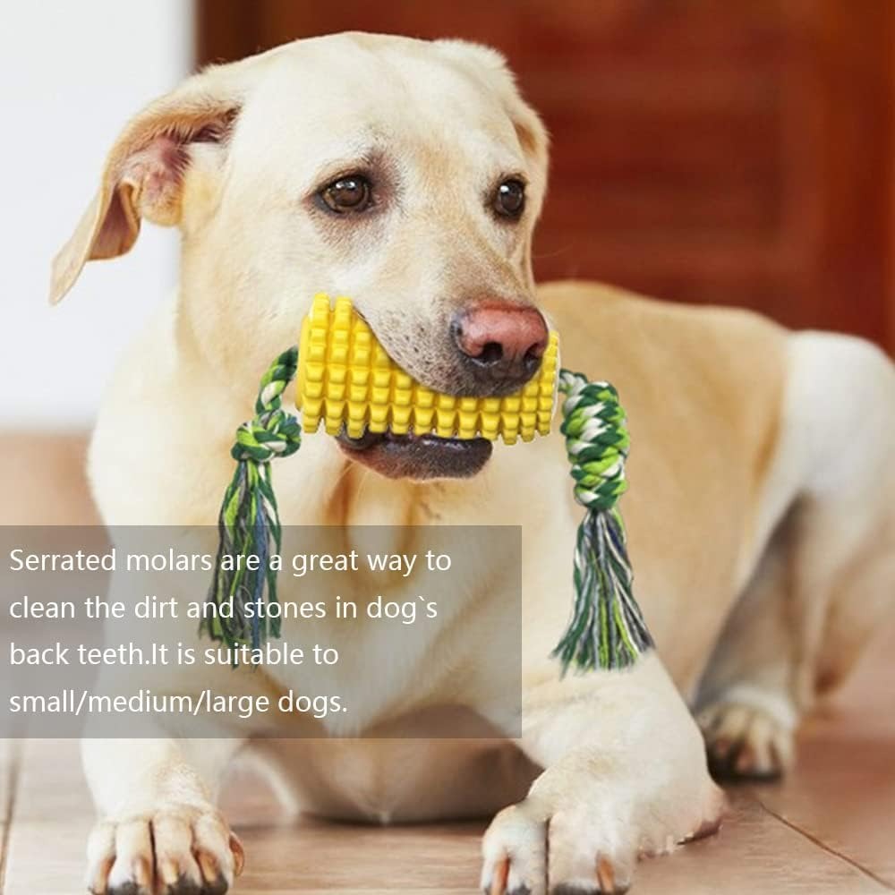 Durable Chew & Squeak Dog Toy Interactive Corn Cob for All Sizes