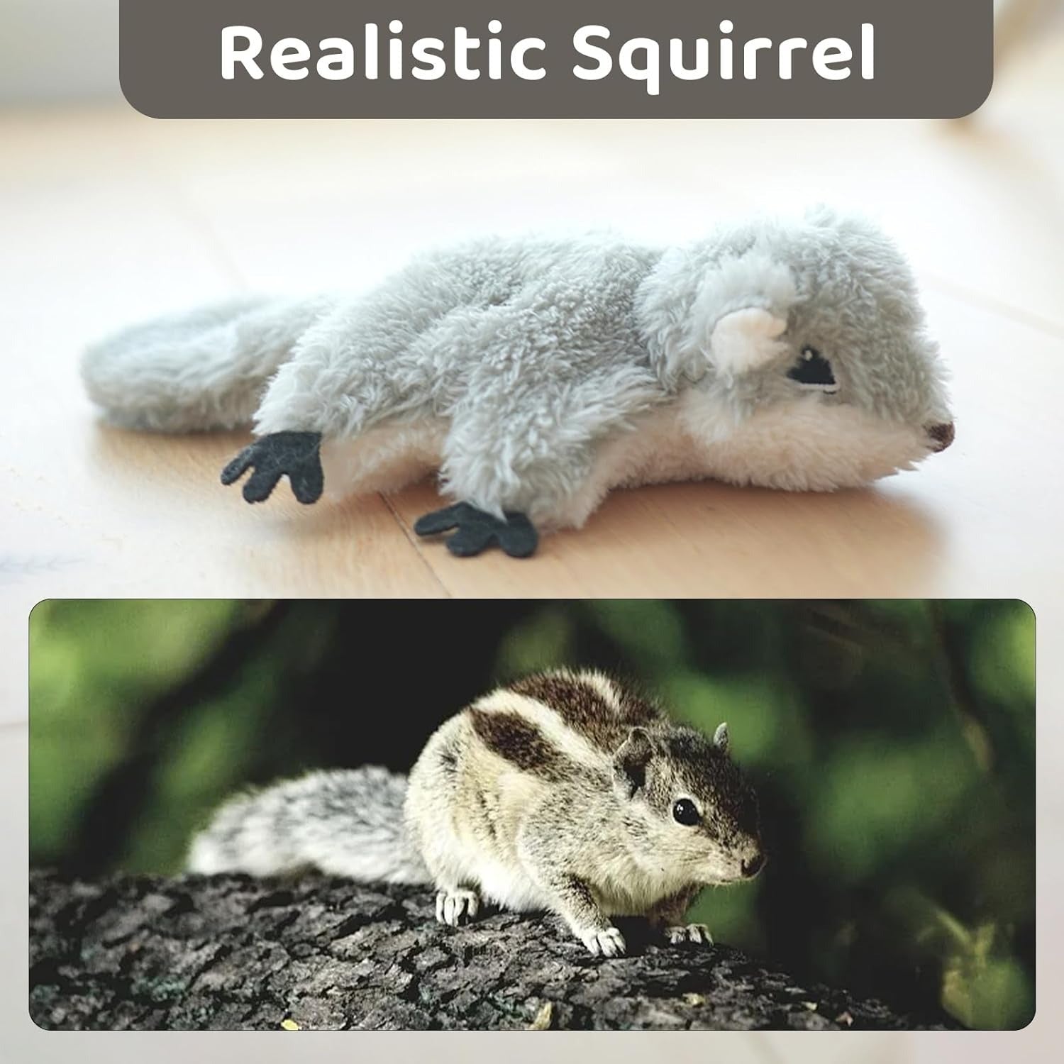 Prokel Interactive Catnip Toy Flapping Squirrel for All Cats