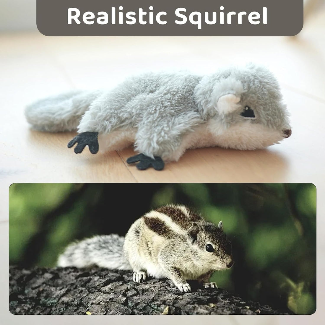 Prokel Interactive Catnip Toy Flapping Squirrel for All Cats