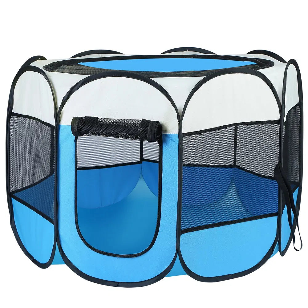 Portable Foldable Pet Playpen with Zippered Top & Bottom