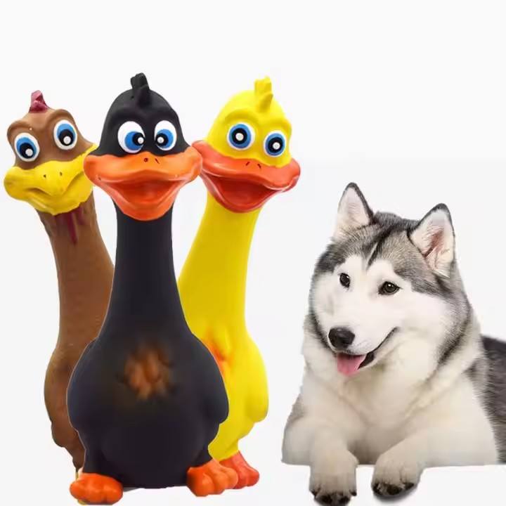 3-Pack Latex Screaming Chicken Dog Toys Eco-Friendly Squeaky Chews