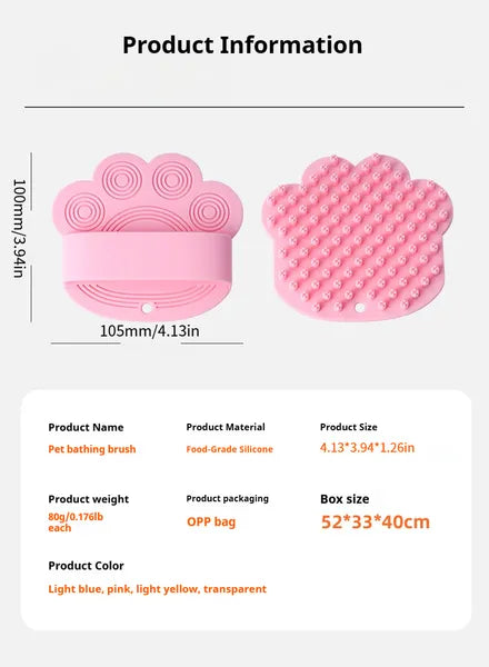 Dog Bath & Massage Brush Soothing Rubber Comb for Pets
